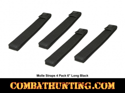 Molle Straps 4 Pack 6" Long Black