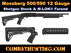 Mossberg 500/590 12 Ga Shotgun Adjustable Stock & M-LOK Forend Black