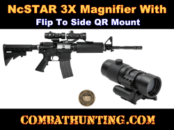 NCSTAR 3X Magnifier With Flip to Side Quick Release Mount