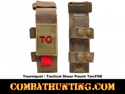 Emergency Tourniquet With Tactical Shear Pouch Tan/FDE