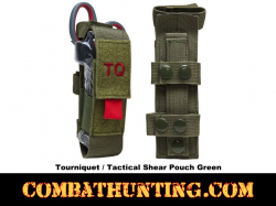 Emergency Tourniquet With Tactical Shear Pouch Green