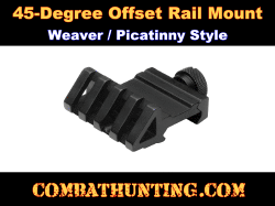 45 Degree Offset Picatinny Rail Mount 4 Slot