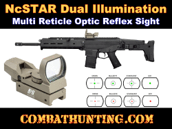 NcSTAR Tan / FDE Dual Illumination Multi Reticle Optic Reflex Sight