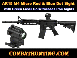 Micro Red & Blue Dot Sight With Green Laser
