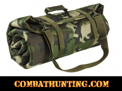 Roll Up Padded Shooting Mat Woodland Camo