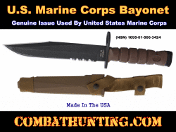 Ontario USMC Marine Corps Bayonet With Molle Compatible Scabbard