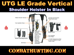 UTG® Law Enforcement Vertical Shoulder Holster, Left/Right Reversible, Black