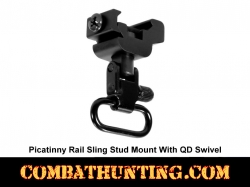 Picatinny Rail Sling Stud Mount With QD Sling Swivel