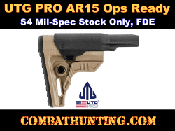 UTG PRO AR15 Ops Ready S4 Mil-spec Stock Only, FDE