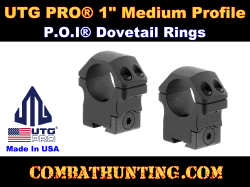 UTG PRO 1" 2PCs Medium Profile P.O.I Dovetail Rings