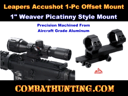 Leapers Accushot 1-PC Offset Picatinny Mount 1" Dia, Bidirection