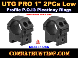 UTG PRO 1" 2PCs Low Profile P.O.I Picatinny Rings