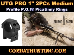 UTG PRO 1"/2PCs Medium Profile P.O.I Picatinny Rings