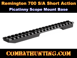 Remington 700 S/A Short Action Picatinny Scope Mount Base