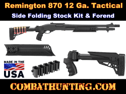 Remington 870 Tactical Side Folding Stock Kit & Forend Black