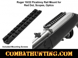 Ruger 10/22 Picatinny Rail Mount for Red Dot, Scopes, Optics 