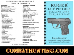 Ruger LCP Pistols Disassembly & Reassembly Gun-Guides® Manual All Models