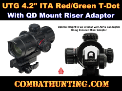 UTG 4.2" ITA Red/Green T-Dot with QD Mount, Riser Adaptor