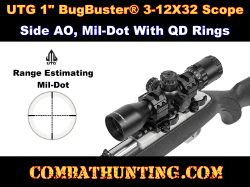 UTG® BUG BUSTER® 3-12X32 1" Scope, Side AO, Mil-dot, QD Rings