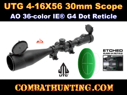 UTG 4-16X56 30mm Scope, AO, 36-color IE G4 Dot Reticle