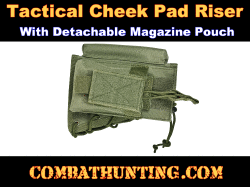 Rifle Tactical Cheek Pad Stock Riser With Magazine Pouch Green