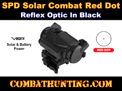 Combat AR-15 Red Dot Reflex Optic Solar & Battery Powered