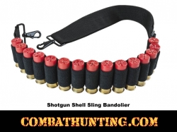 Shotgun Shell Bandolier Sling Black 15 Round