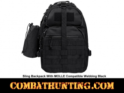 Sling Backpack With MOLLE Compatible Webbing Black