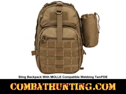 Sling Backpack With MOLLE Compatible Webbing Tan/FDE