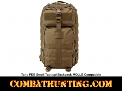 Small Tactical Backpack Tan/FDE MOLLE Compatible
