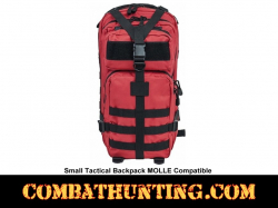 Small Tactical Backpack MOLLE Red With Black Trim
