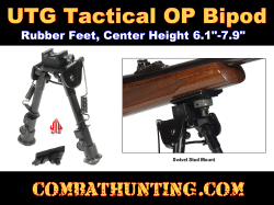 UTG Tactical OP Bipod, Rubber Feet, Center Height 6.1"-7.9"