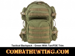 Tactical Backpack Green With FDE/Tan Trim MOLLE