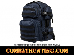 Tactical Backpack Blue With Black Trim MOLLE