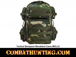 Tactical Backpack Woodland Camo MOLLE