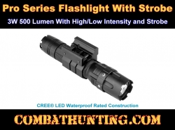 Tactical Flashlight With Strobe Function Mode 3W 500 Lumen