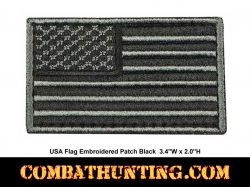 USA Flag Embroidered Patch Black Velcro