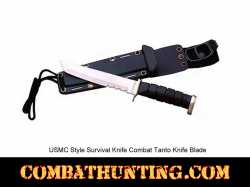 USMC Style Survival Knife Combat Tanto Knife Blade