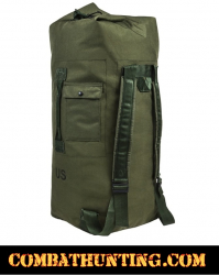 US Military Style Duffle Bag Top Loading Army Green