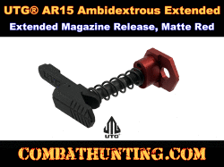 UTG AR15 Ambidextrous Extended Magazine Release, Matte Red