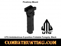 UTG 5-position Foldable Vertical Foregrip, Ambidextrous, Black