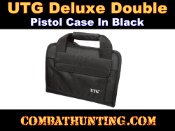 UTG Deluxe Double Pistol Case Black Holds 6 Magazines