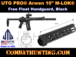 UTG PRO®Arwen 10" M-LOK® AR-15 Free Float Handguard Black