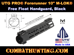 UTG PRO® Forerunner 10" M-LOK AR-15 Free Float Handguard Black