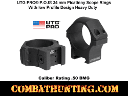 UTG PRO® P.O.I® 34 mm Picatinny Scope Rings, Low Profile