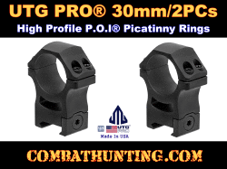 UTG PRO 30mm 2PCs High Profile P.O.I Picatinny Rings