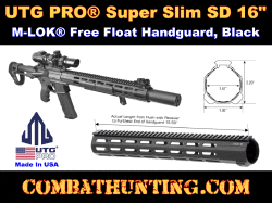 UTG PRO® Super Slim SD 16" M-LOK® AR-15 Free Float handguard Black