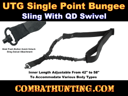 UTG Single Point Bungee Sling QD Swivel Black