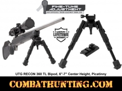 UTG®  Recon 360® TL Bipod, 5.6"-7.2" Center Height, Picatinny Mount