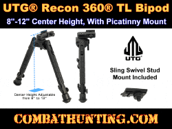 UTG Recon 360 TL Bipod 8"-12" Center Height Picatinny Mount